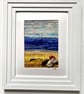 Sand sea sky, hand embroidered seascape  - Image 1