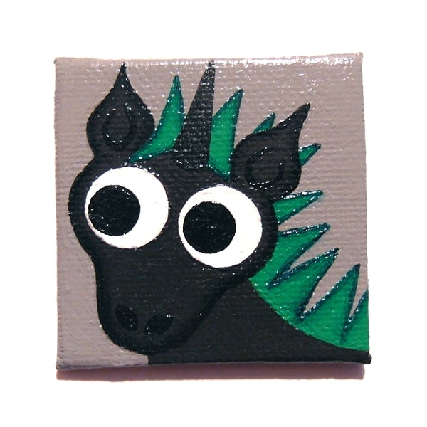 Punk Unicorn Magnet - original hand painted art of a cute, alternative unicorn