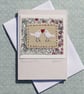 Two Little Doves hand-stitched miniature textile on card, anniversary, wedding.. - Image 4