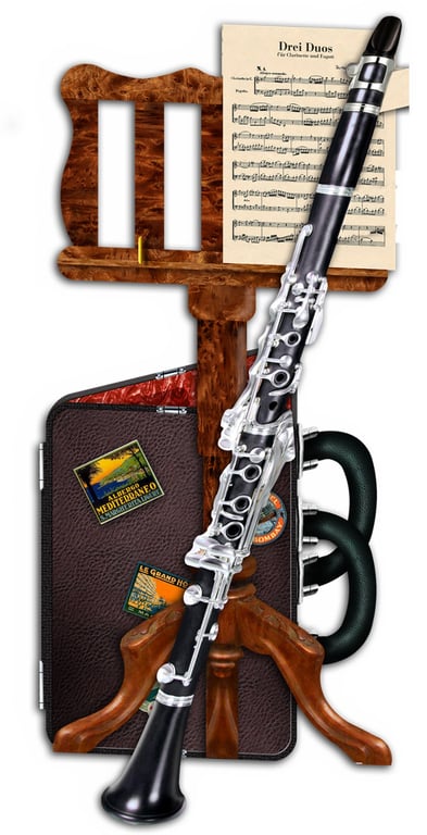 Clarinet 3D music greeting card