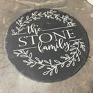 Personalised Laser Engraved Slate Family Platter