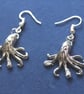 Handmade Octopus Earrings; Cast From Recycled Pewter - Anti-Tarnish. Marine Sea  - Image 5