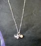 Sterling silver satellite chain moon and star gemstone cluster charm necklace - Image 2
