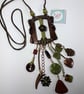 Upcycled Brown Vintage Buckle Boho Necklace 