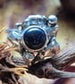 Sterling silver and blue goldstone gothic ring - Image 3