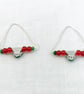 Red and Green Triangle Earrings - Image 2