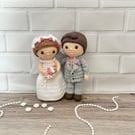 crochet wedding couple, amigurumi bride, groom dolls, wedding gift, decoration