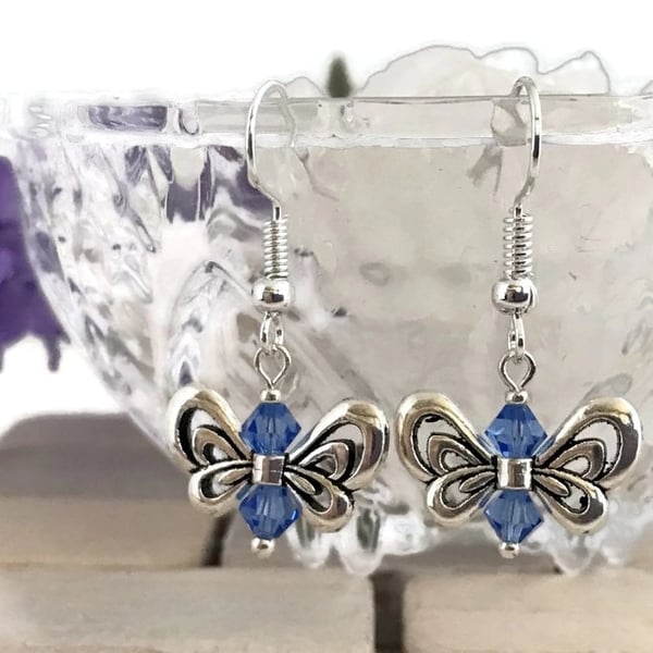 Blue Butterfly Earrings