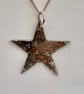 Silver star necklace with embossed tiny stars - Image 3