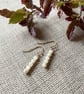Mother of pearl bead earrings, gold plated - Image 3