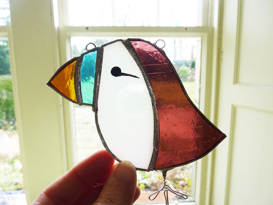 Puffin Stained Glass Suncatcher 