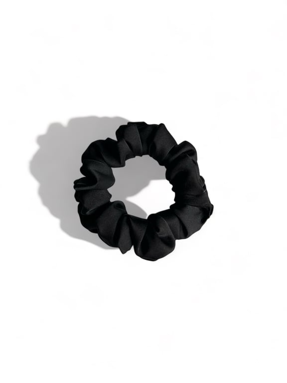 Black Satin Scrunchie - Regular