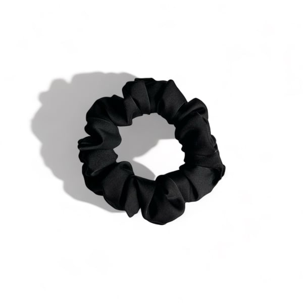 Black Satin Scrunchie - Regular