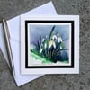 Snowdrops. Blank Card. Notelet Of Dainty White Flowers. Handpainted.