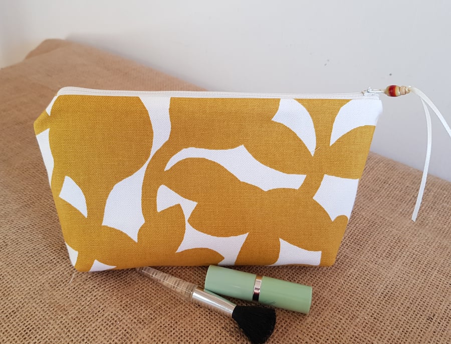 Zipped pouch: yellow ochre contemporary design