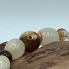 61 Virginis b. White Agate, Fire Cracker Agate and Agate Stone Bracelet by BDS