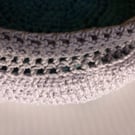 Handmade lacy crochet basket