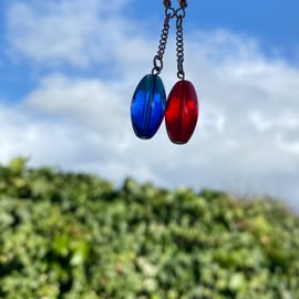 Matrix inspired Blue & Red Pill Earrings 