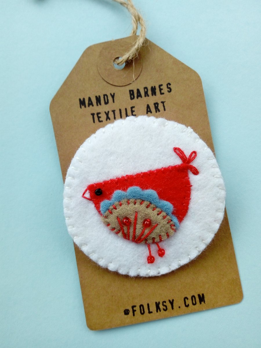 Bird Brooch, Felt Bird Pin, Badge, Cute, Clothing Accessories, Kawaii Gifts,
