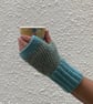 FINGERLESS MITTS , gloves ' Rambler'  Soft wool blend. Green. - Image 6