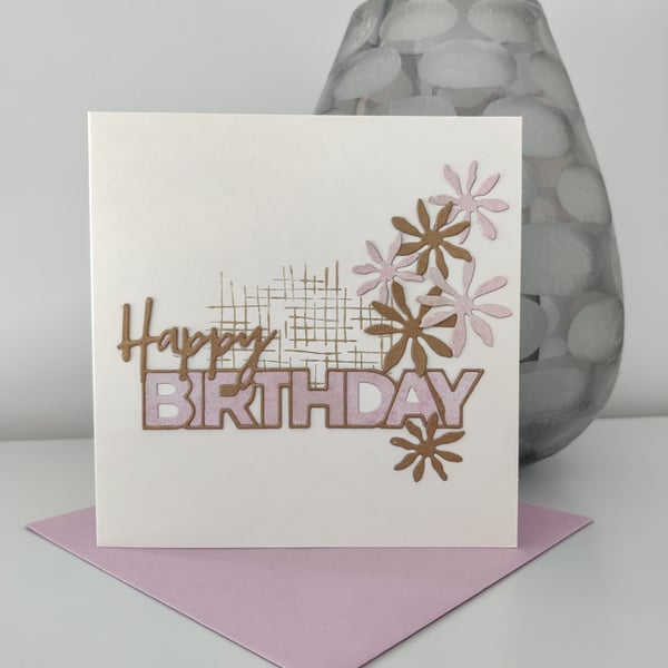 Pink & Gold Birthday Card 