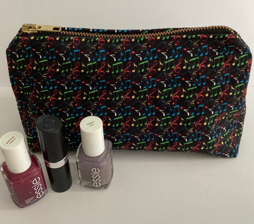 Small Lined Make-up Bag with Zip Opening