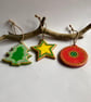 Set of 3 hand painted Christmas decorations - Image 1