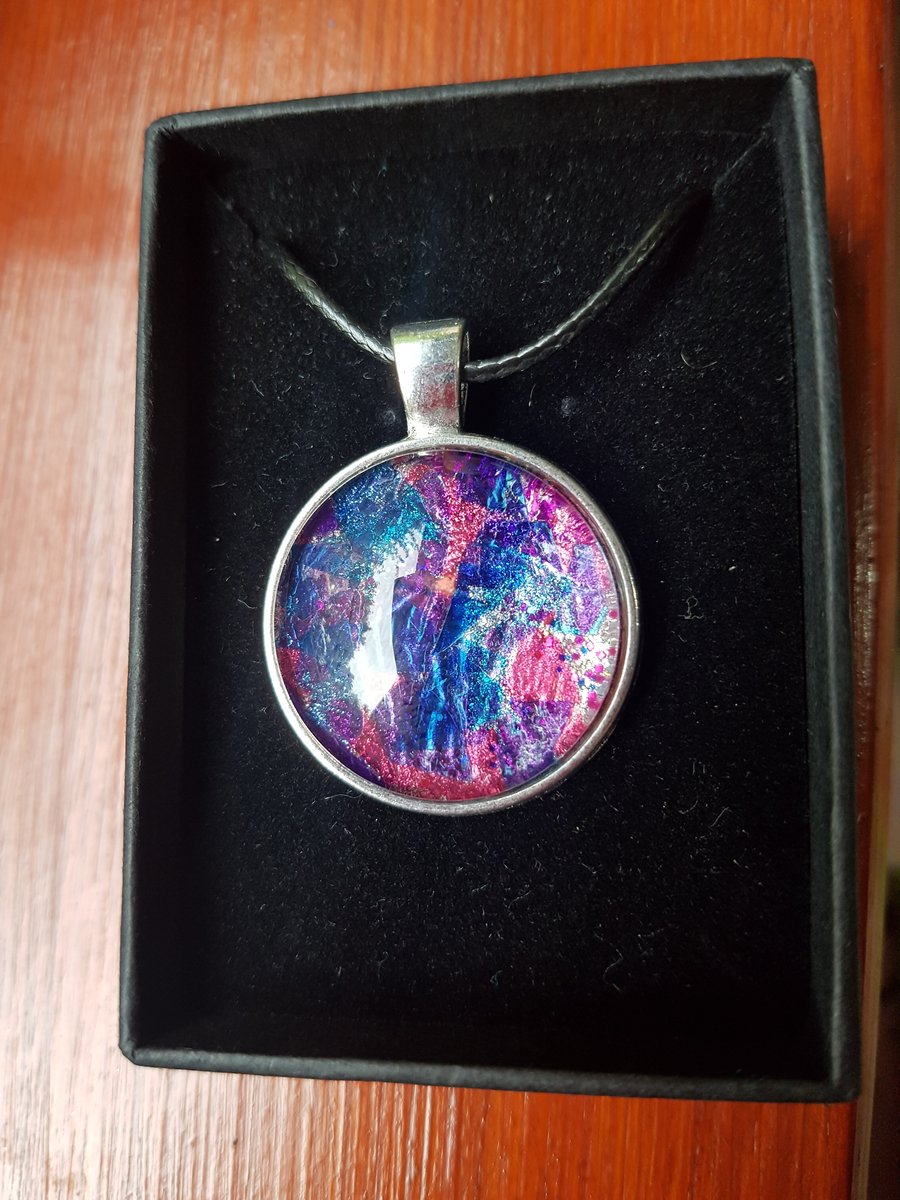 Unique stained glass effect pendant