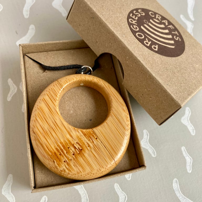 Oval bamboo pendant - I was once a chopping board