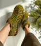 Woodland Merino Wool Blend Crochet Slipper Socks. - Image 3