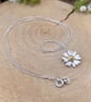 Handmade Gold & Silver Daisy Necklace (silver chain) - Image 4