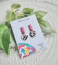 Abstract Zebra & Pink Dainty Earrings - Image 4