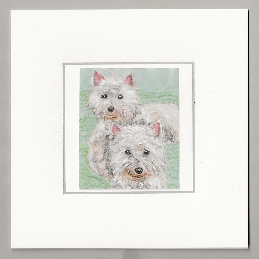 Westies dogs, handmade card