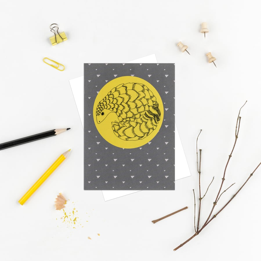 Pangolin greetings card