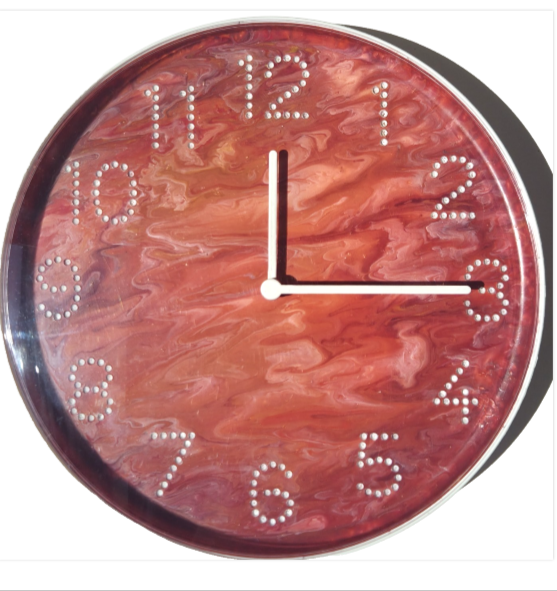 Hand Painted Customised Wall Clock Indoor 25 cm Silent Quartz Clock Gift Idea