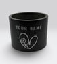 Personalised Black Plant Pot with Floral Heart  - Image 7