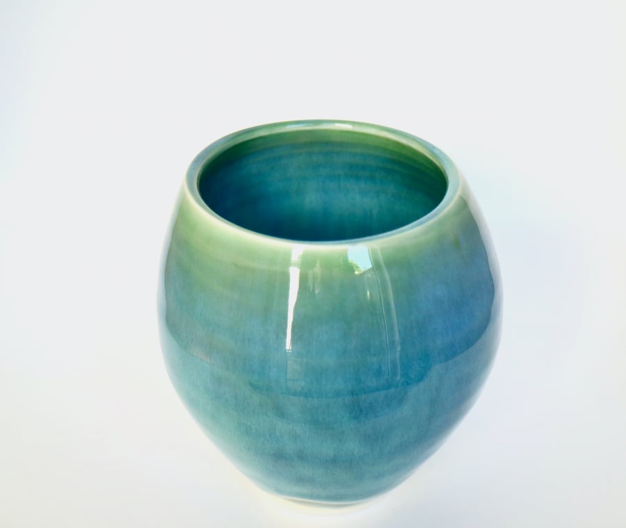 Blue Green Ceramic Vase