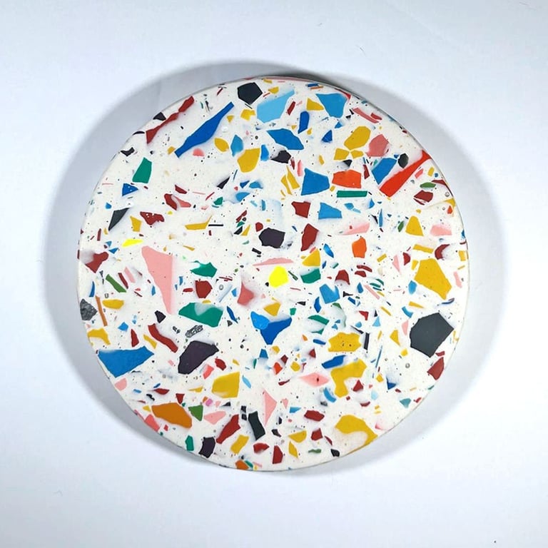Terrazzo Cork Jesmonite Coasters, Tray, Concrete Trinket Dish, Housewarming Gift