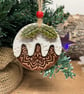 Ceramic Christmas pudding decoration with holly detail