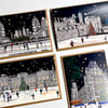 London Landmarks Ice Rinks Christmas Card Pack of 8