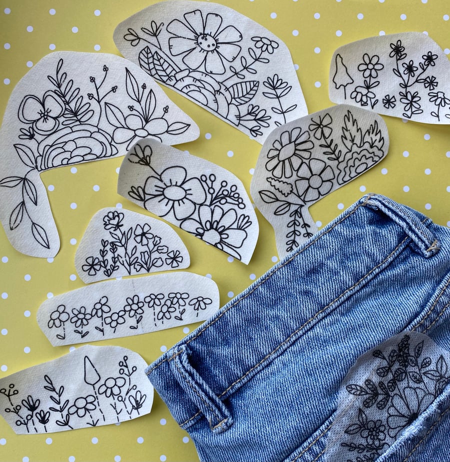 Stick and Sew Pocket Full of Posies Embroidery Designs