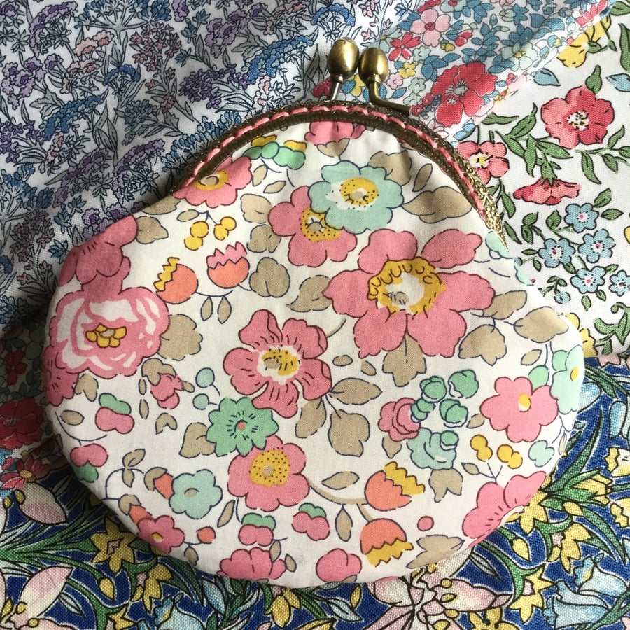 Floral Liberty Fabric Clasp Coin Purse