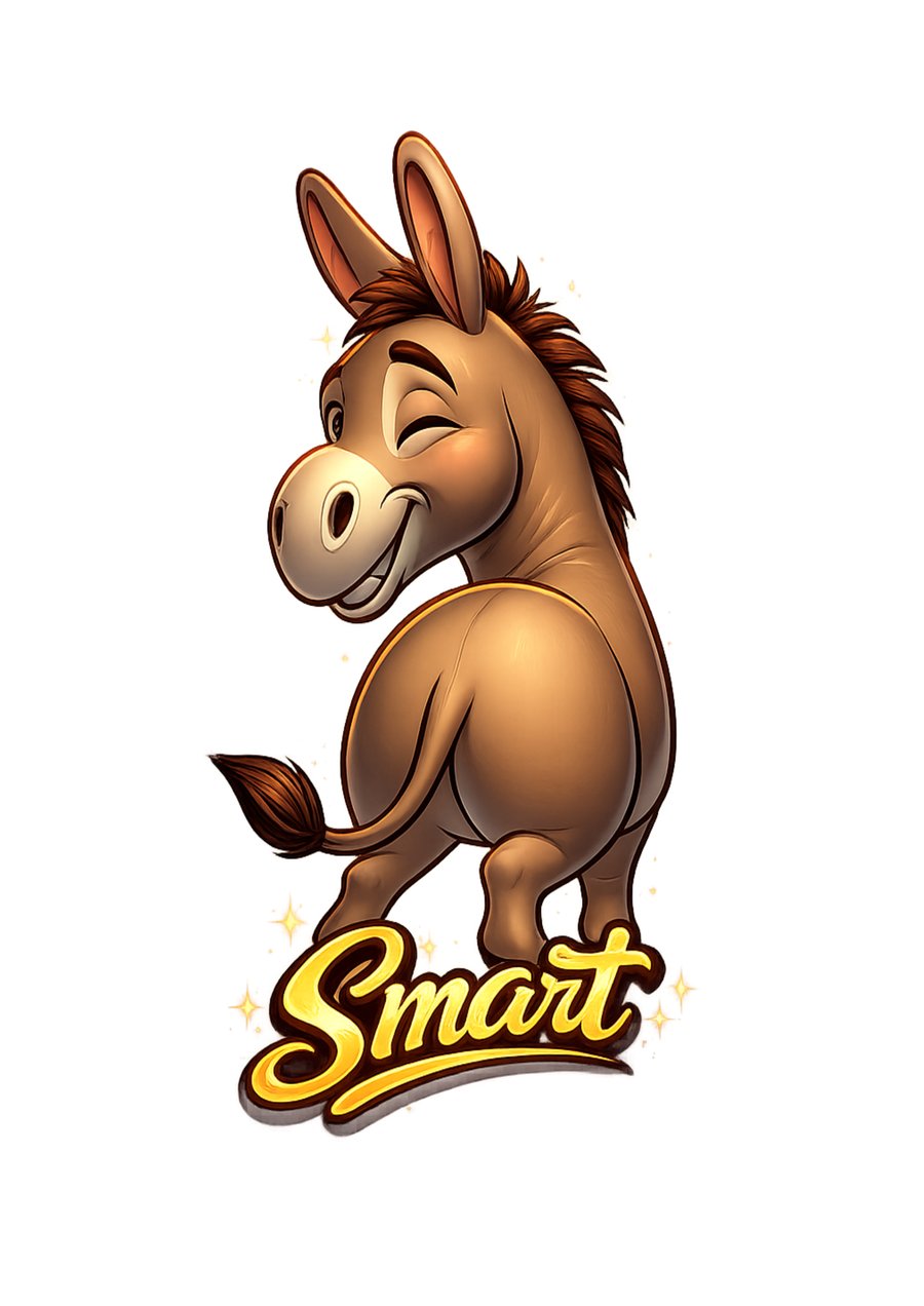 A4 Playful Donkey Art Print – Original Illustrated Design