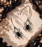 Black Spider Halloween Earrings – 3D-Printed Gothic Statement Earrings