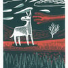 The Donkey Trip No.1 A5 three-colour linocut screen-print