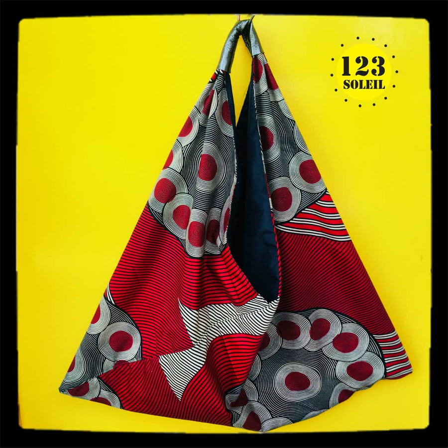 Reversible bag - Origami Bag - carry-all bag - African print