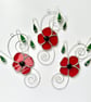 Stained Glass Poppy Suncatcher - Handmade Hanging Decoration  - Image 1
