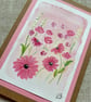 Blank greeting card, hand painted mixed media floral, original artwork.  - Image 3