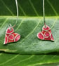 Enamel and fine silver earrings 