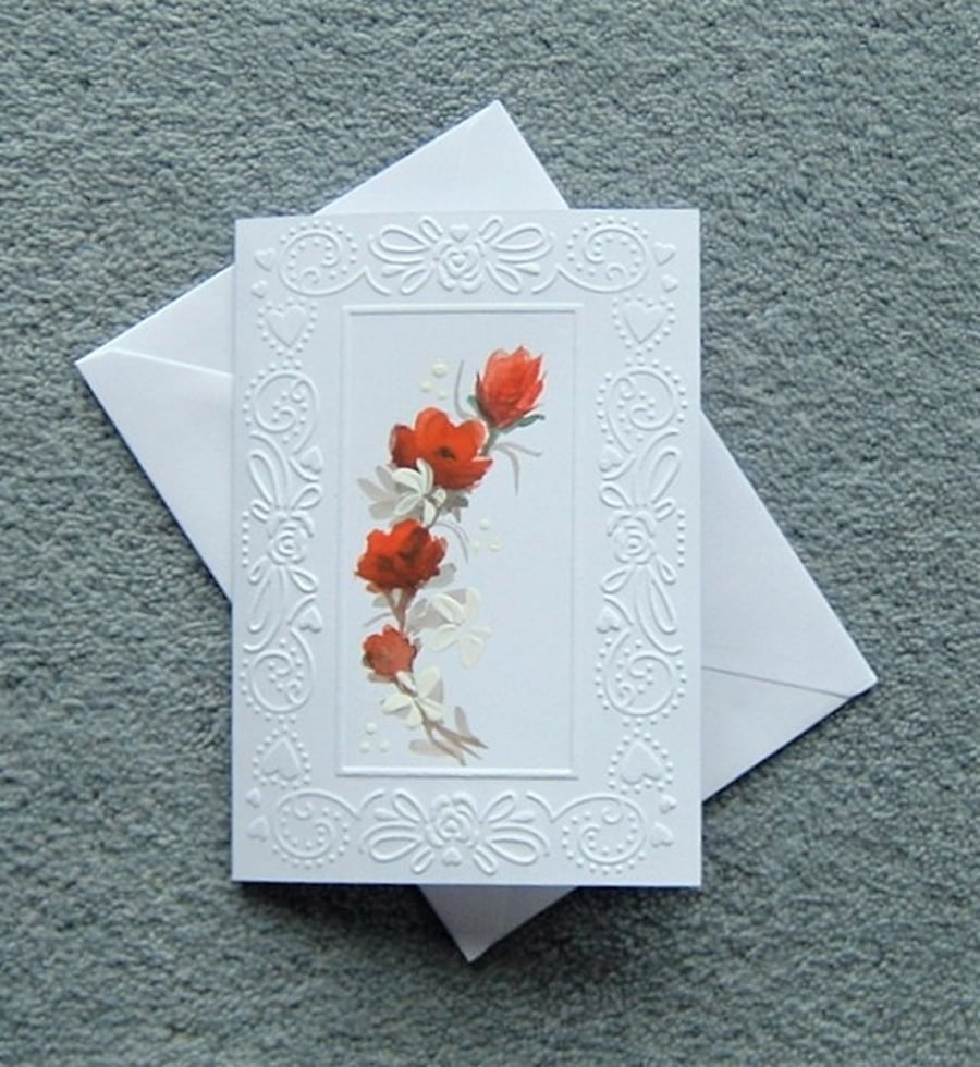 hand painted greetings card ( ref F 117 )